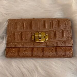 Miu Miu Croc Embossed Trifold Wallet